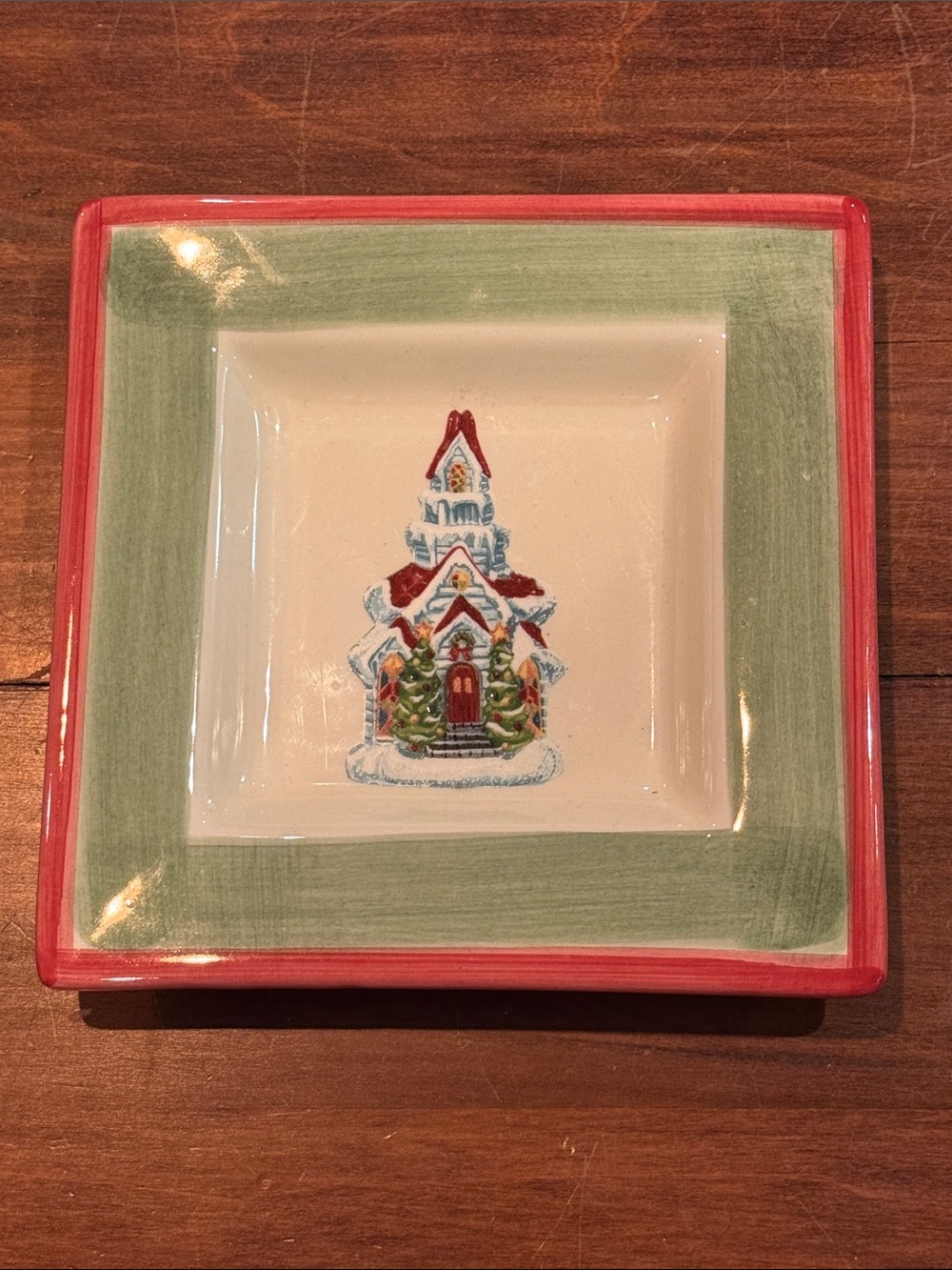 Christopher Radko Christopher’s Tree Tidbit Appetizer Plate Trinket Dish Square